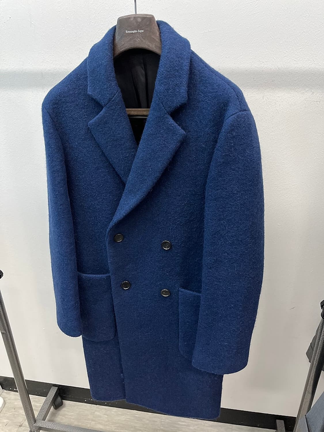 100)시스템옴므 딥블루 울코트  상품이미지1