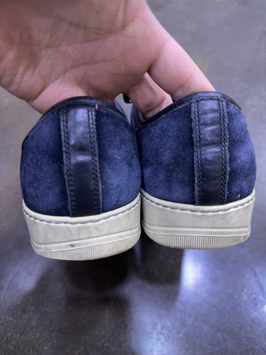 랑방 벨루어 스웨이드 스니커즈 네이비 블랙 6 사이즈 250 상품이미지7