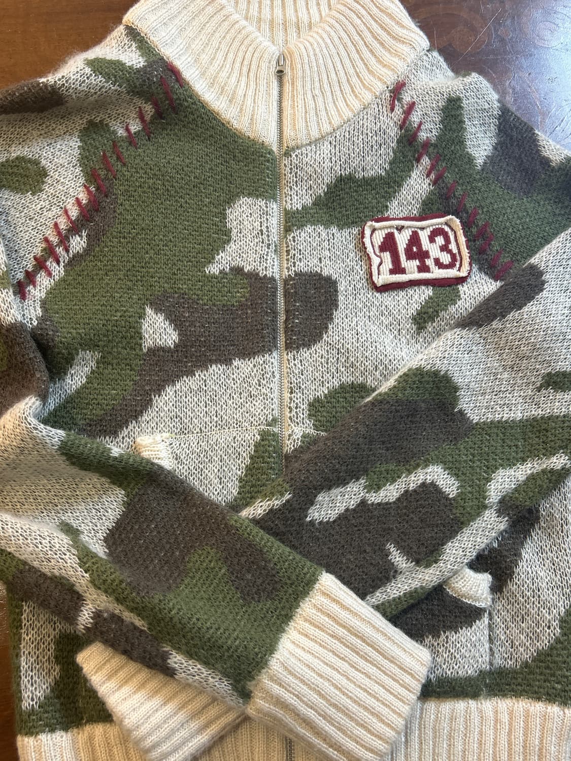 스컬프터 카모플라쥬 모헤어 집업 M 상품이미지1