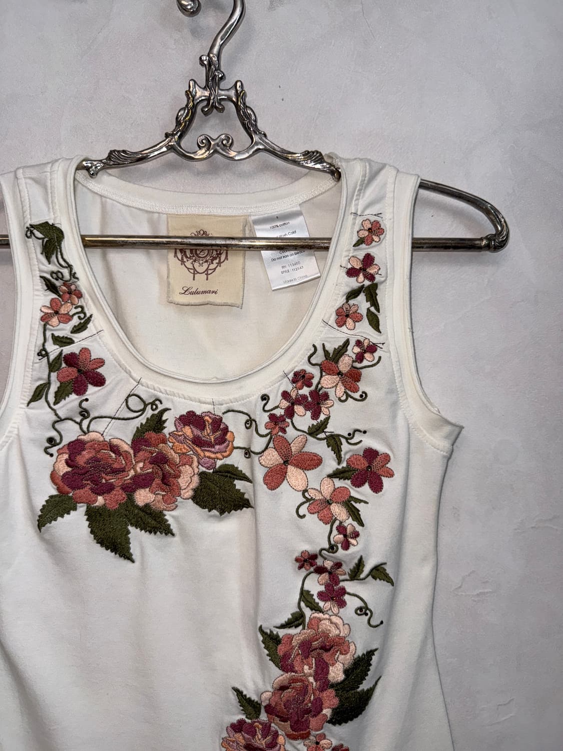 Oriental flower embroidered sleeveless  상품이미지3