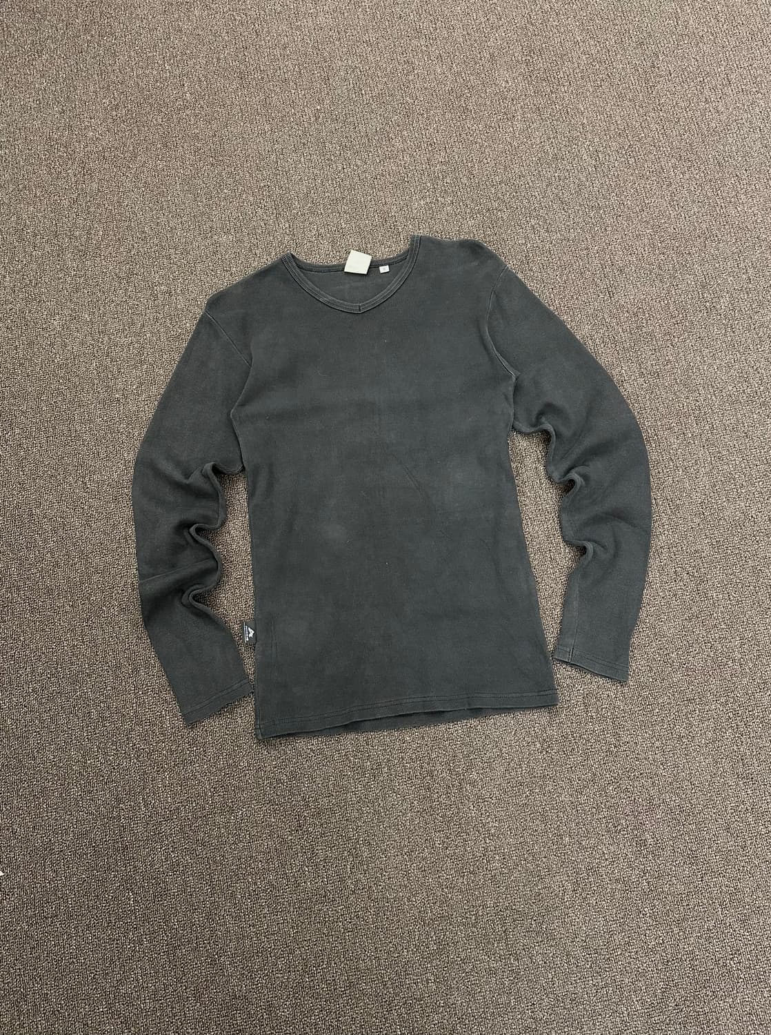 M)Avirex 빈티지 v넥 차콜 골지 롱슬리브 상품이미지1