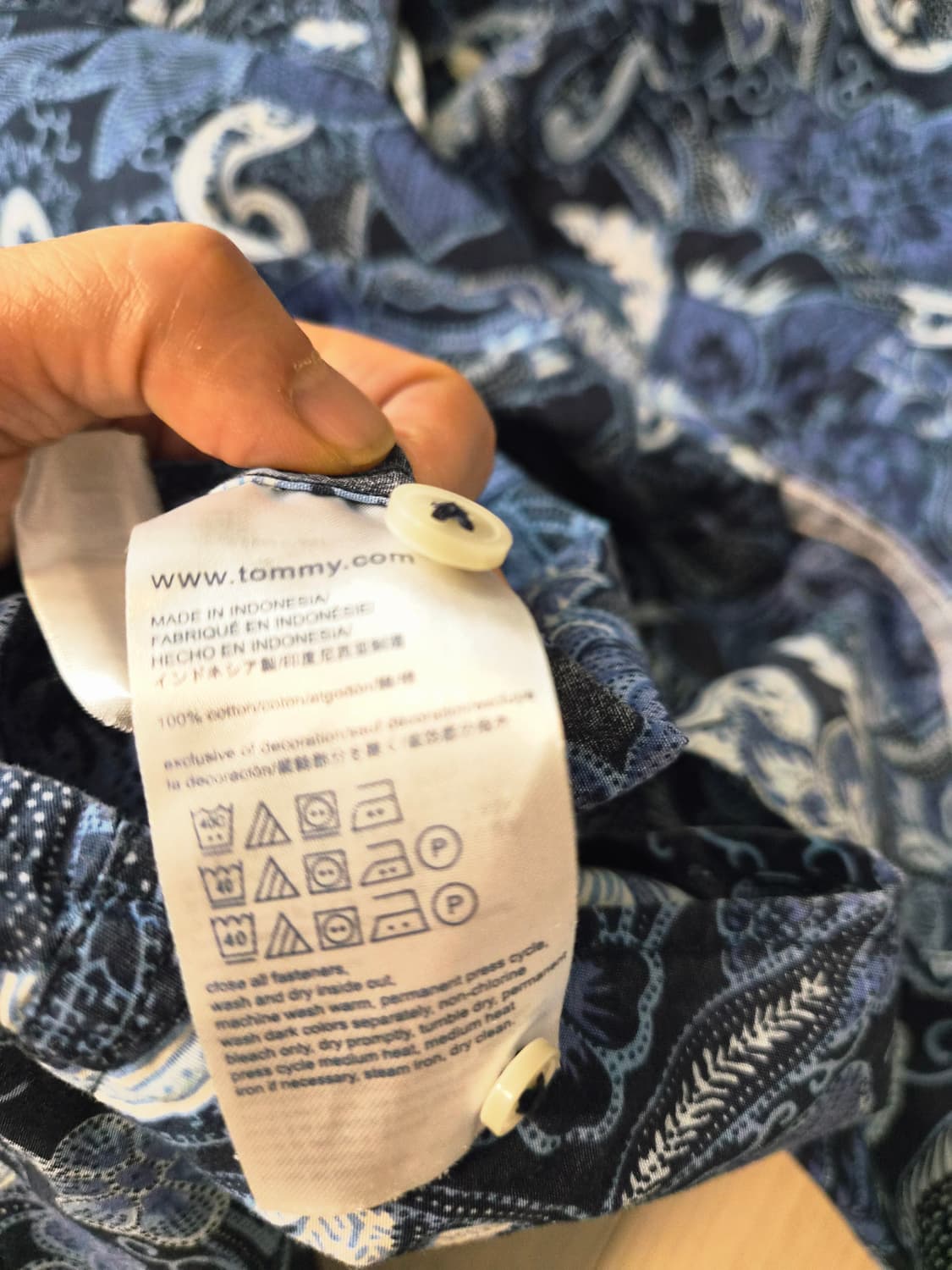 [정품] 타미힐피거 남성 페이즐리 플로럴 셔츠 (L) 상품이미지4