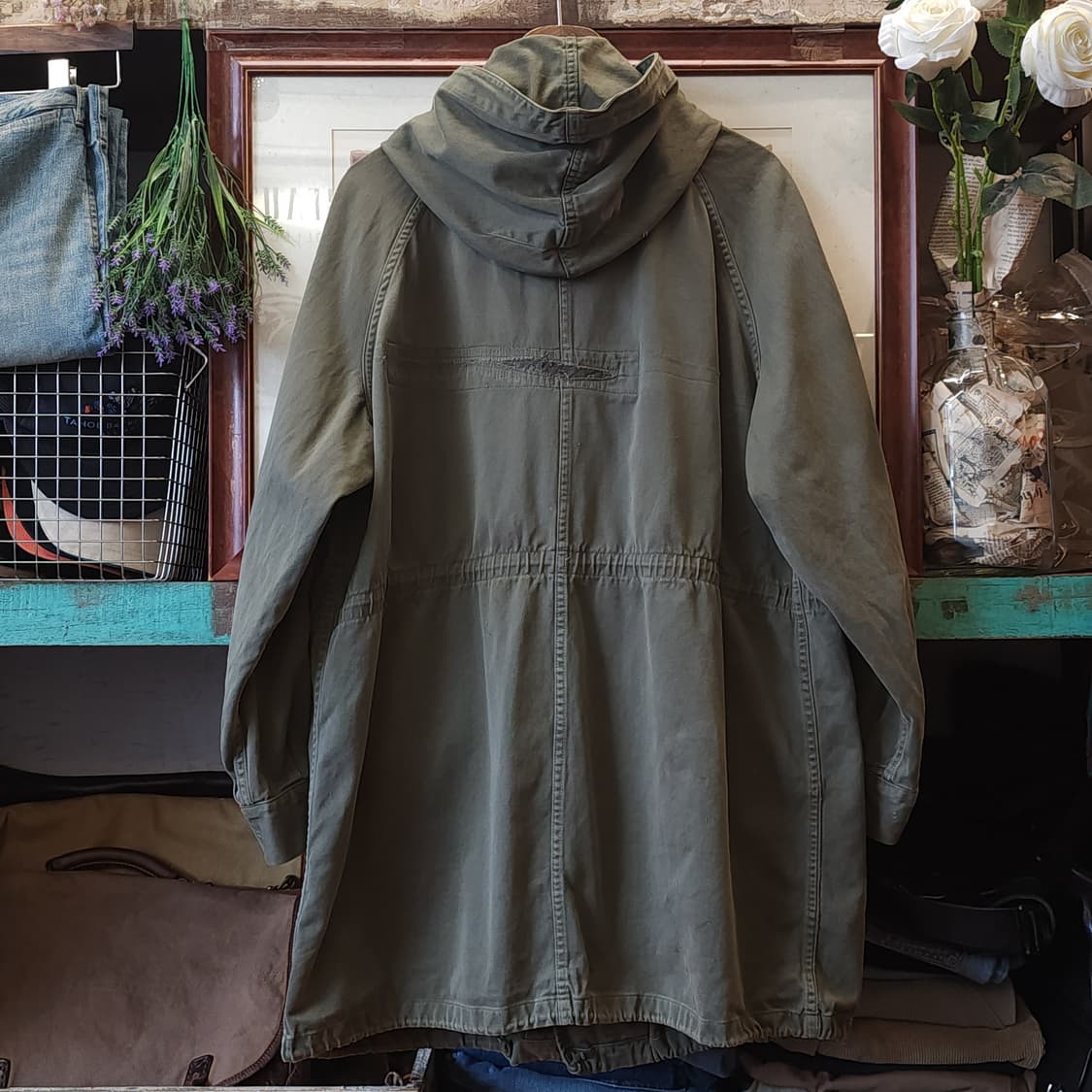 빈티지 프랑스군 m64 밀리터리 모즈파카 올리브 그린 페이딩 92c 상품이미지2