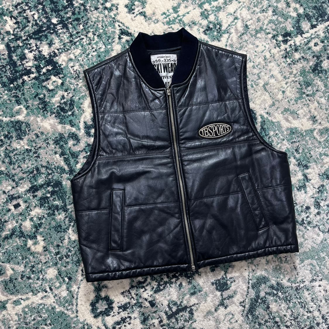 90s Tomboy Ski 톰보이 스펠아웃 가죽 베스트 조끼(S) 상품이미지2