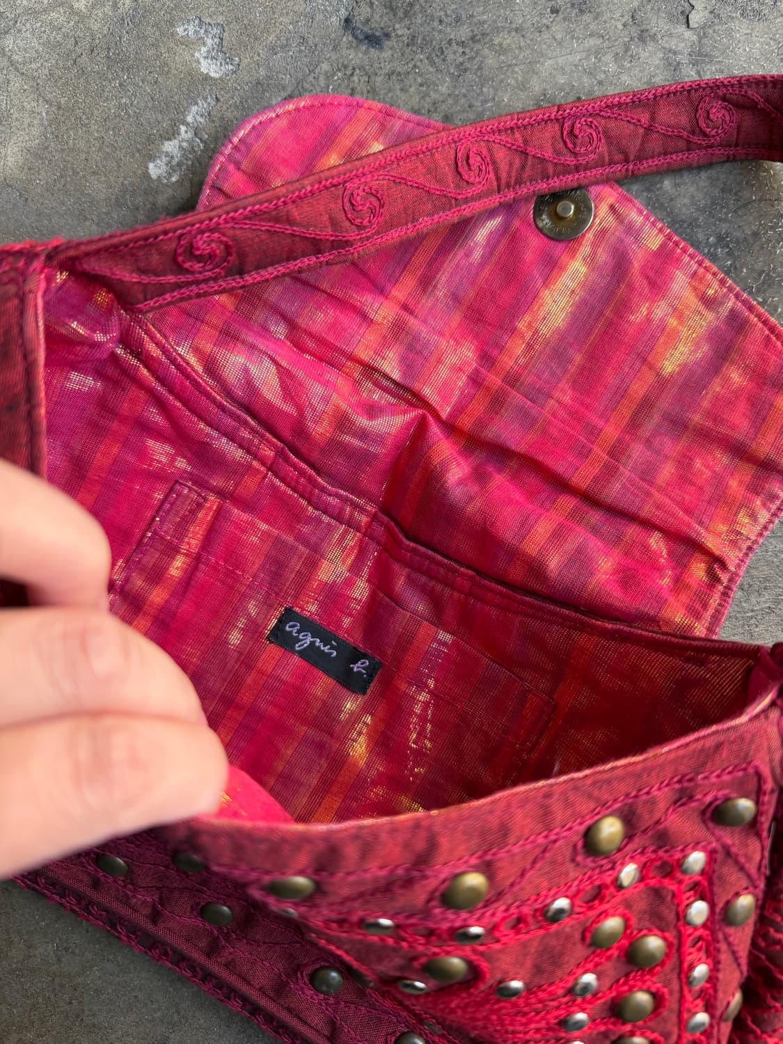 아네스베 스터드 웨스턴 숄더 백 상품이미지4