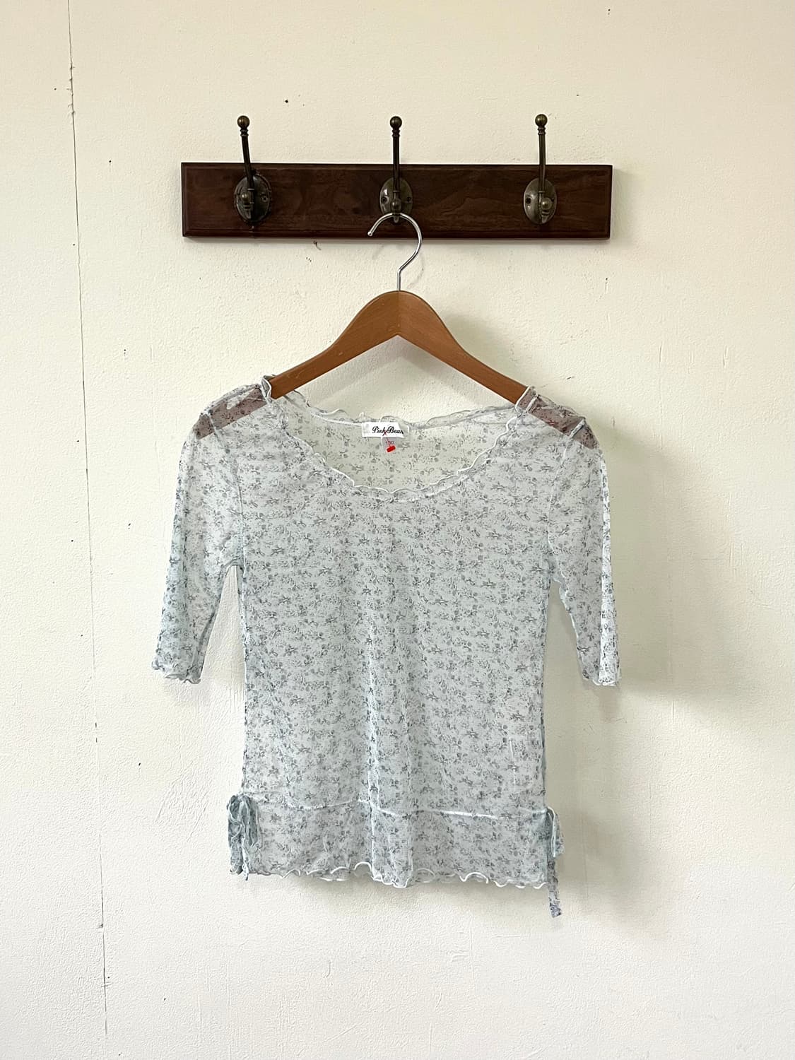 Link Beans 시스루 플라워 탑 상품이미지1