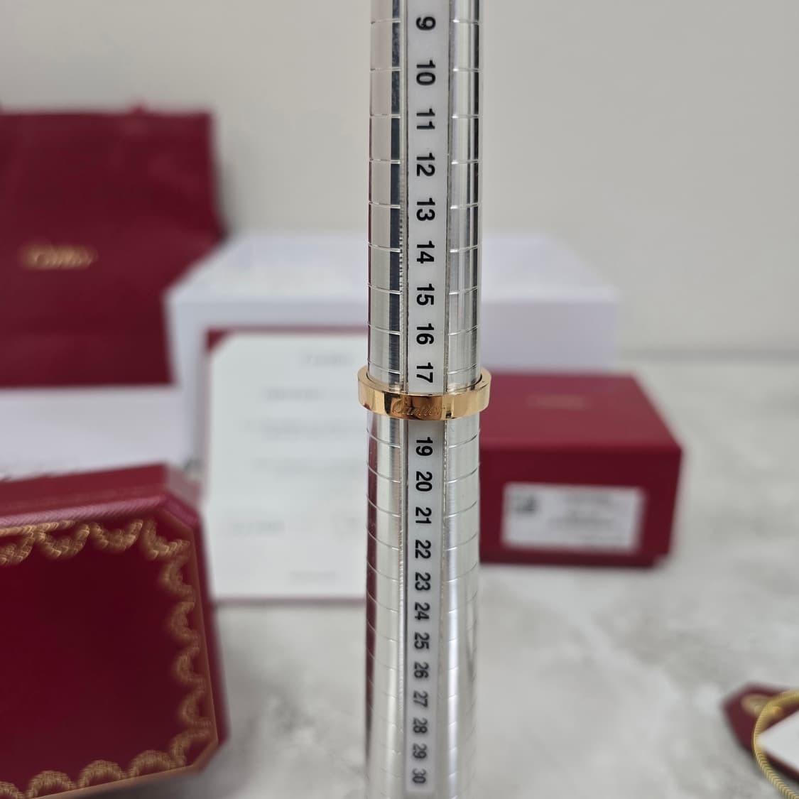 까르띠에 C 드 웨딩 링 반지 4mm 18k 핑크 골드 판매 상품이미지8