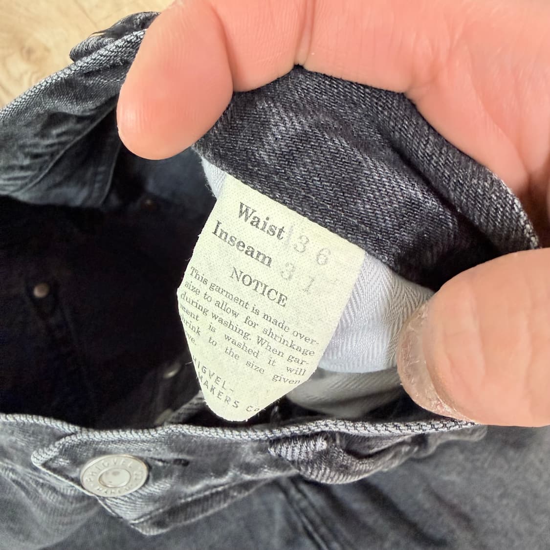 피그벨 phigvel 클래식 페이디드 진 블랙 36 상품이미지5