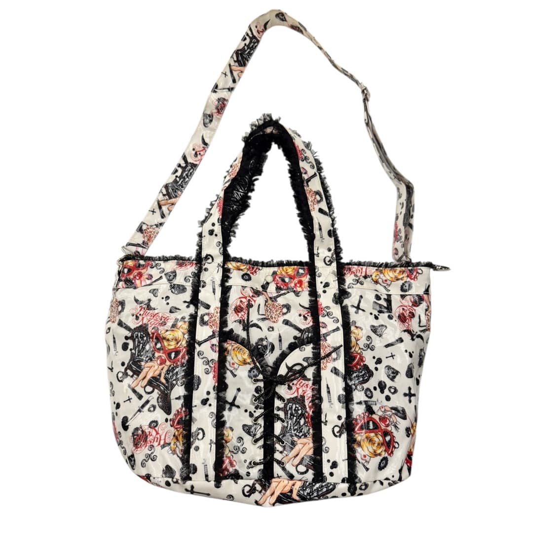 히스테릭글래머 2웨이 PVC 프릴 레이스 숄더백 아이보리 상품이미지2