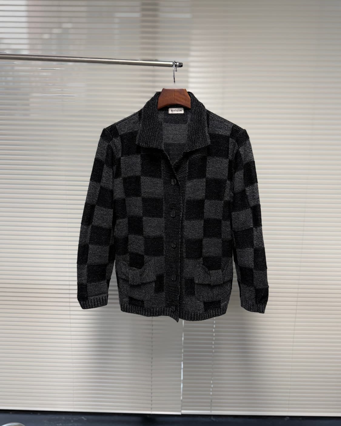 reveillon 체커보드 니트 자켓 상품이미지1