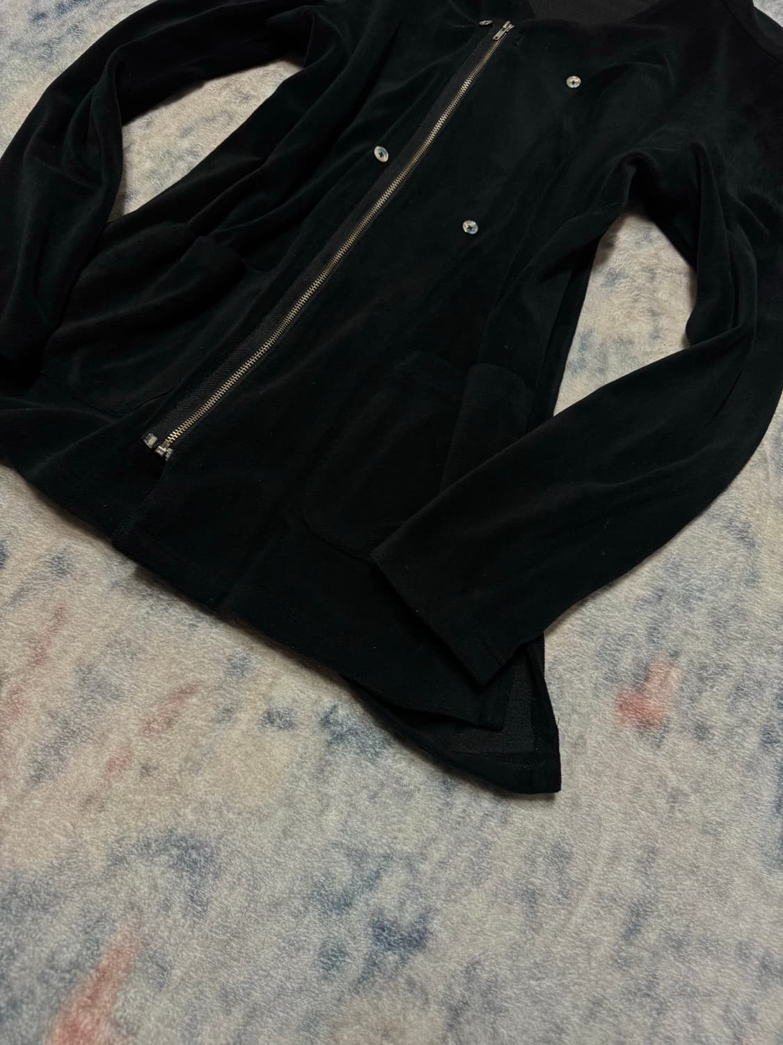 In the attic none collar velour cardigan 상품이미지6