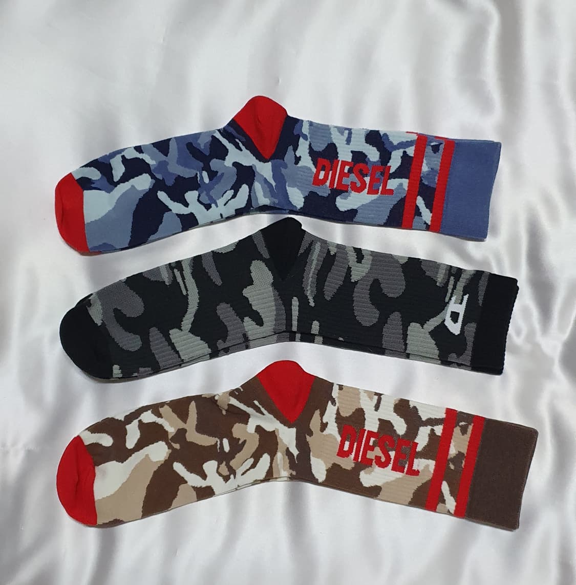 블루 그레이 브라운 레드 카모 디젤 양말 상품이미지5