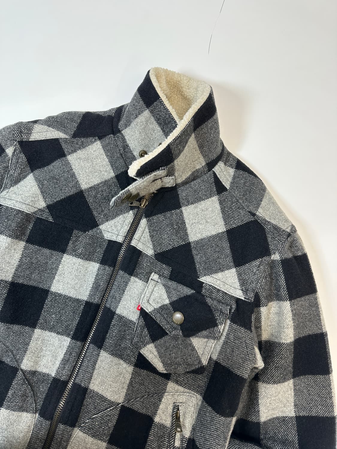 리바이스 타탄 체크 울라이너 쉐르파 자켓 xl 상품이미지2