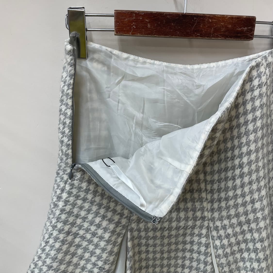 뮤트 그레이 하운드체크 레이스 미니스커트 오네갸루 프레피 y2k 상품이미지4