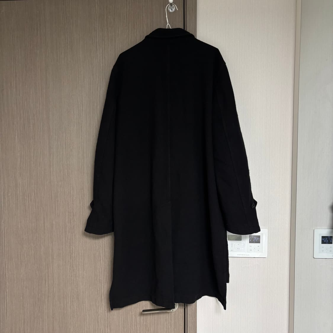 꼼데가르송 블랙 축융 울 코트 상품이미지3