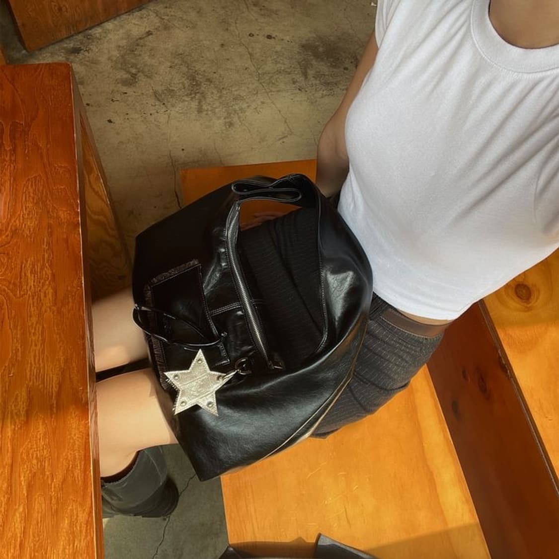 히에타 티나 블랙 숄더백 상품이미지4