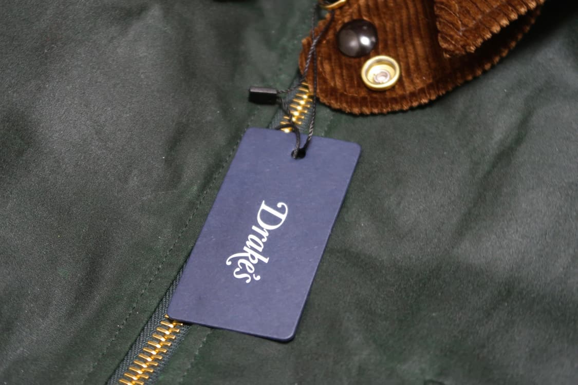 (38/새제품)드레익스 커버올 왁스 자켓 그린 상품이미지9