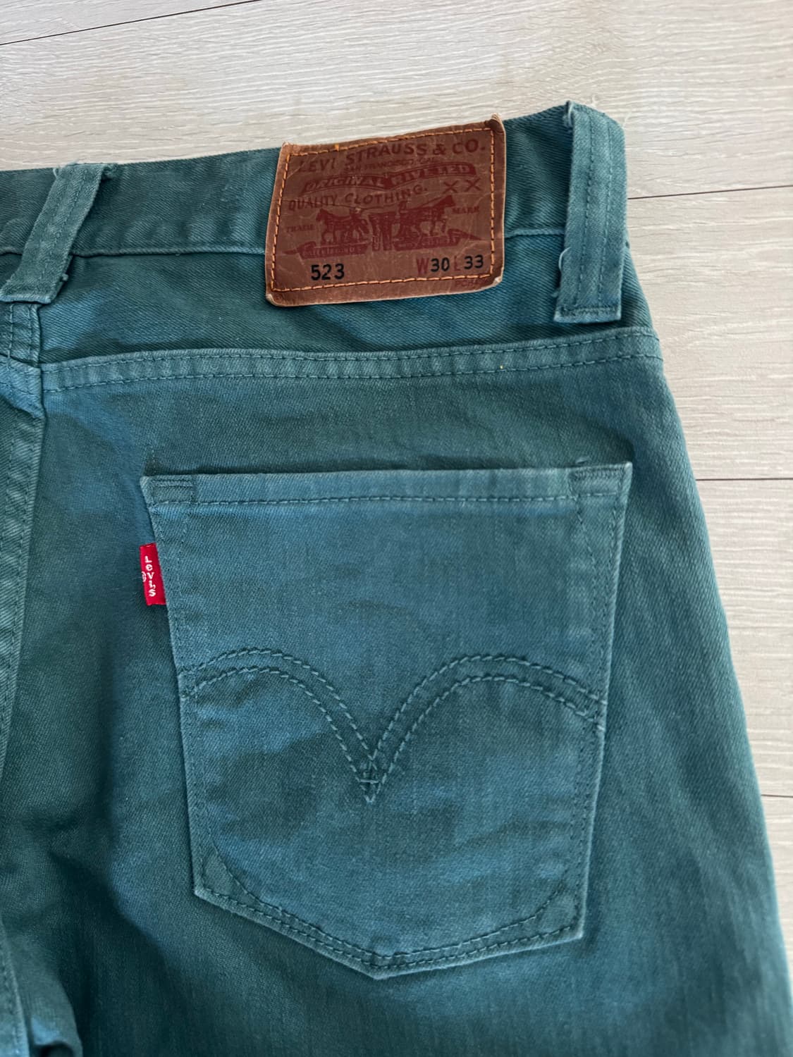 리바이스 523 스트레이트핏 그린 데님 팬츠 상품이미지4