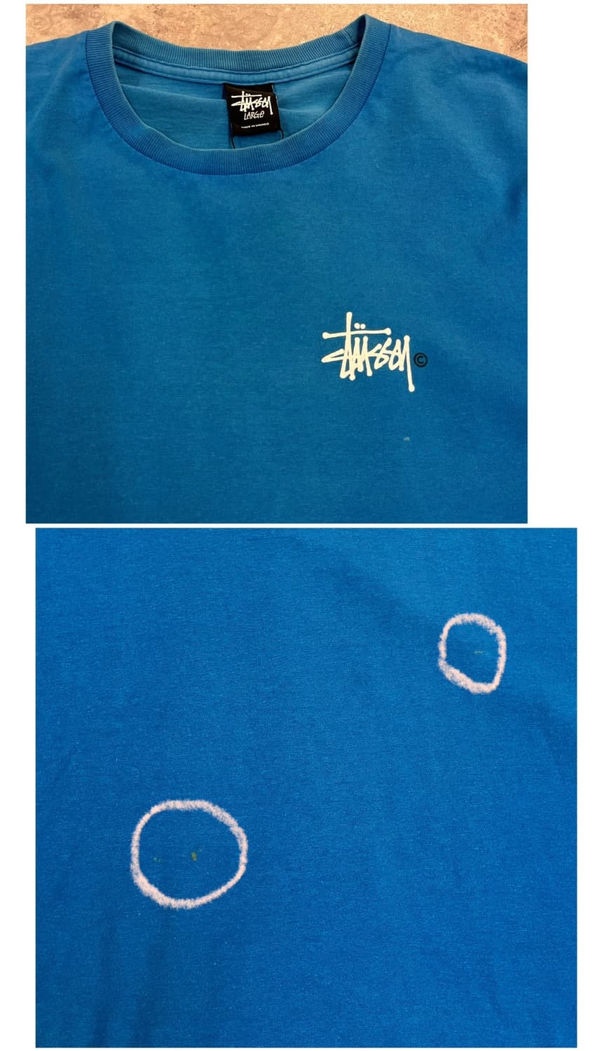 스투시 베이직 로고 반팔티 블루 L #csz3793 상품이미지5