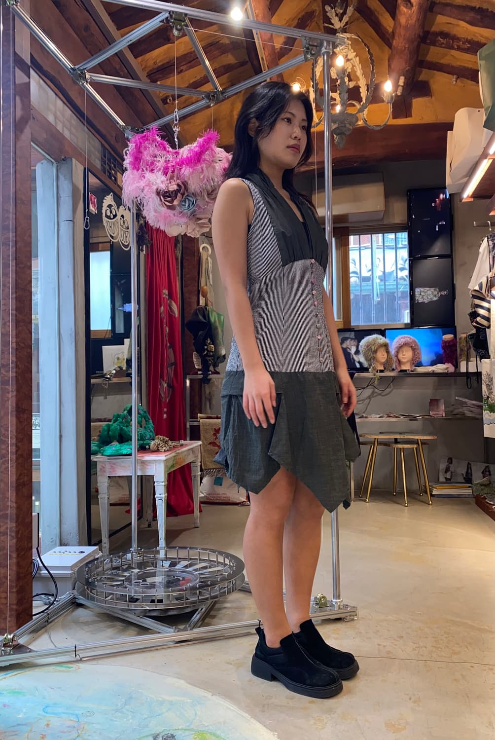 Vintage St-Martins 믹스드 패브릭 자수 드레스 (Copin 상품이미지2