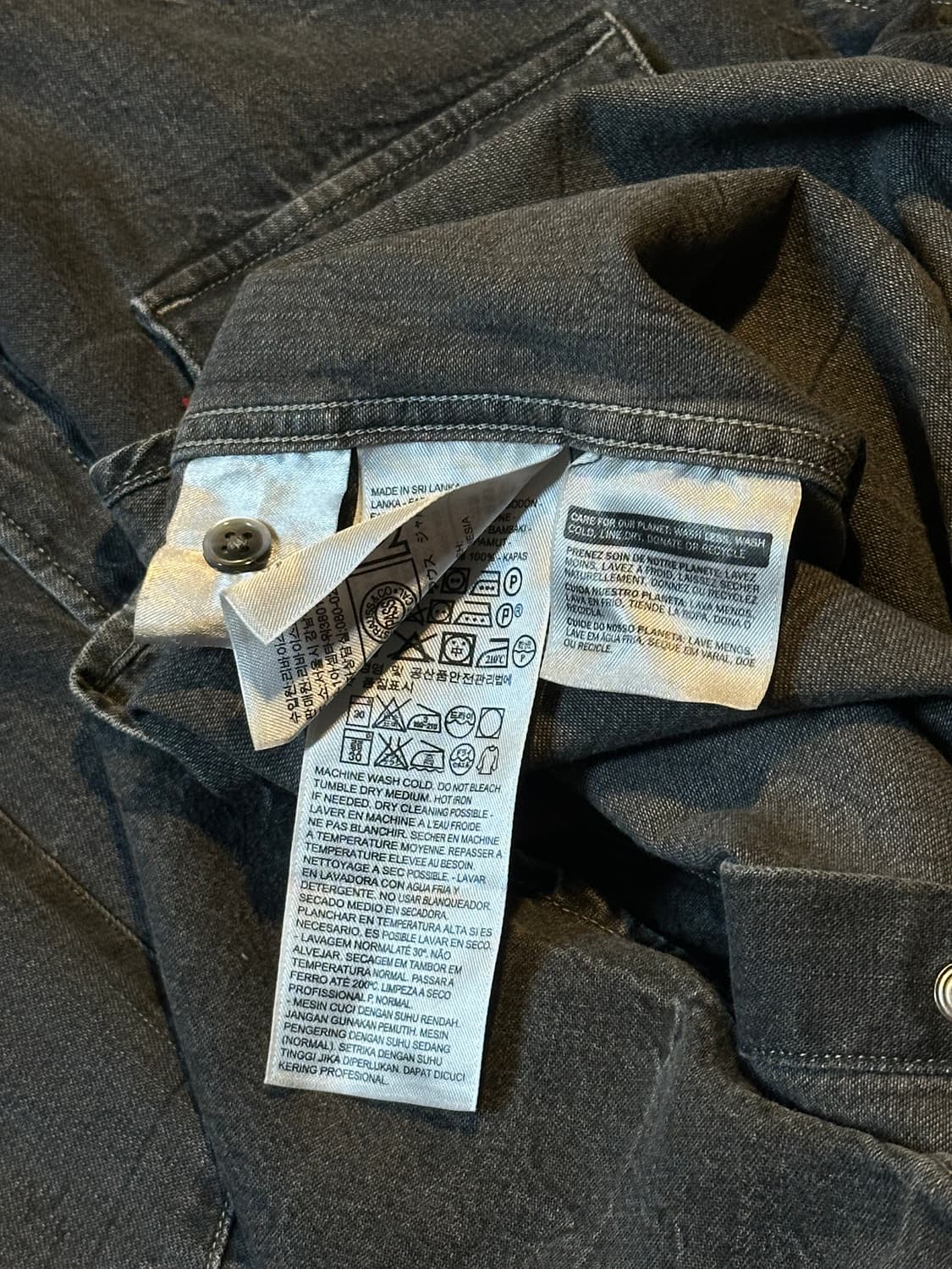 리바이스 LEVI'S 웨스턴 투포켓 데님 셔츠 흑청 상품이미지5