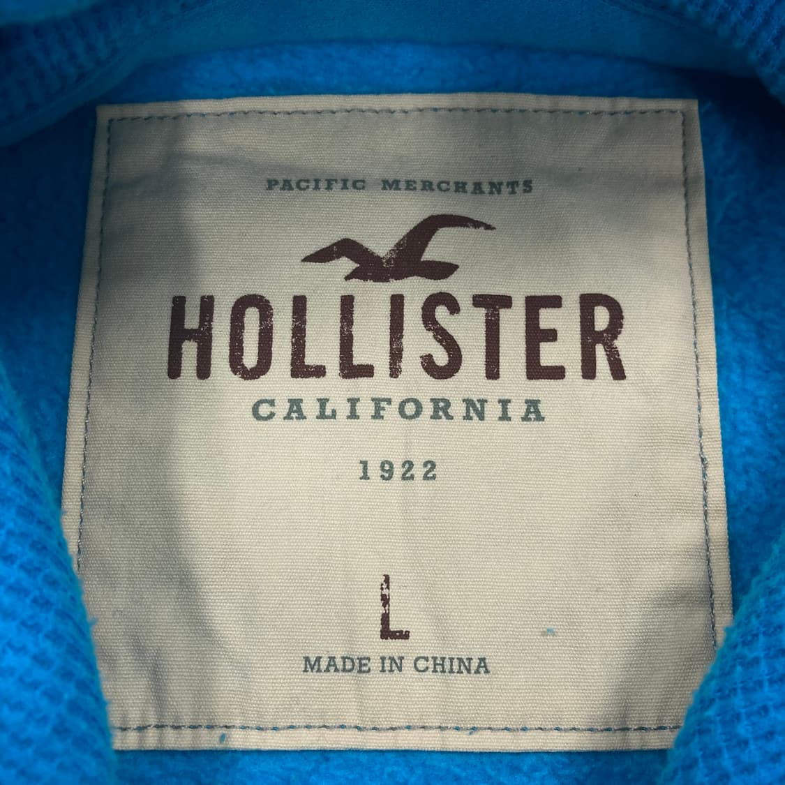 홀리스터 블루 컬러 스펠아웃 빅로고 후드티 상품이미지3