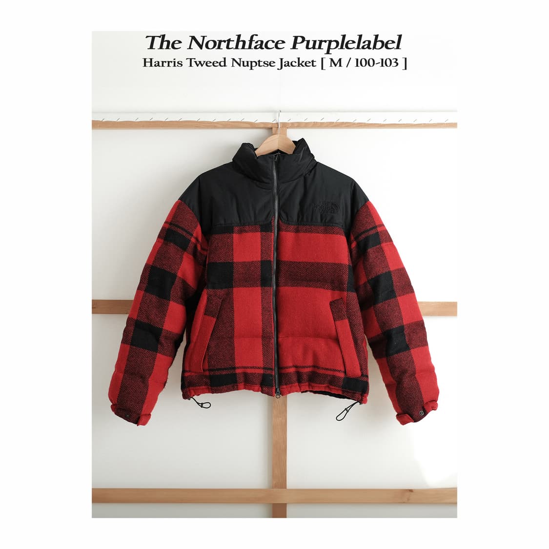 노스페이스 퍼플라벨 해리스트위드 눕시 다운자켓 M사이즈 상품이미지1