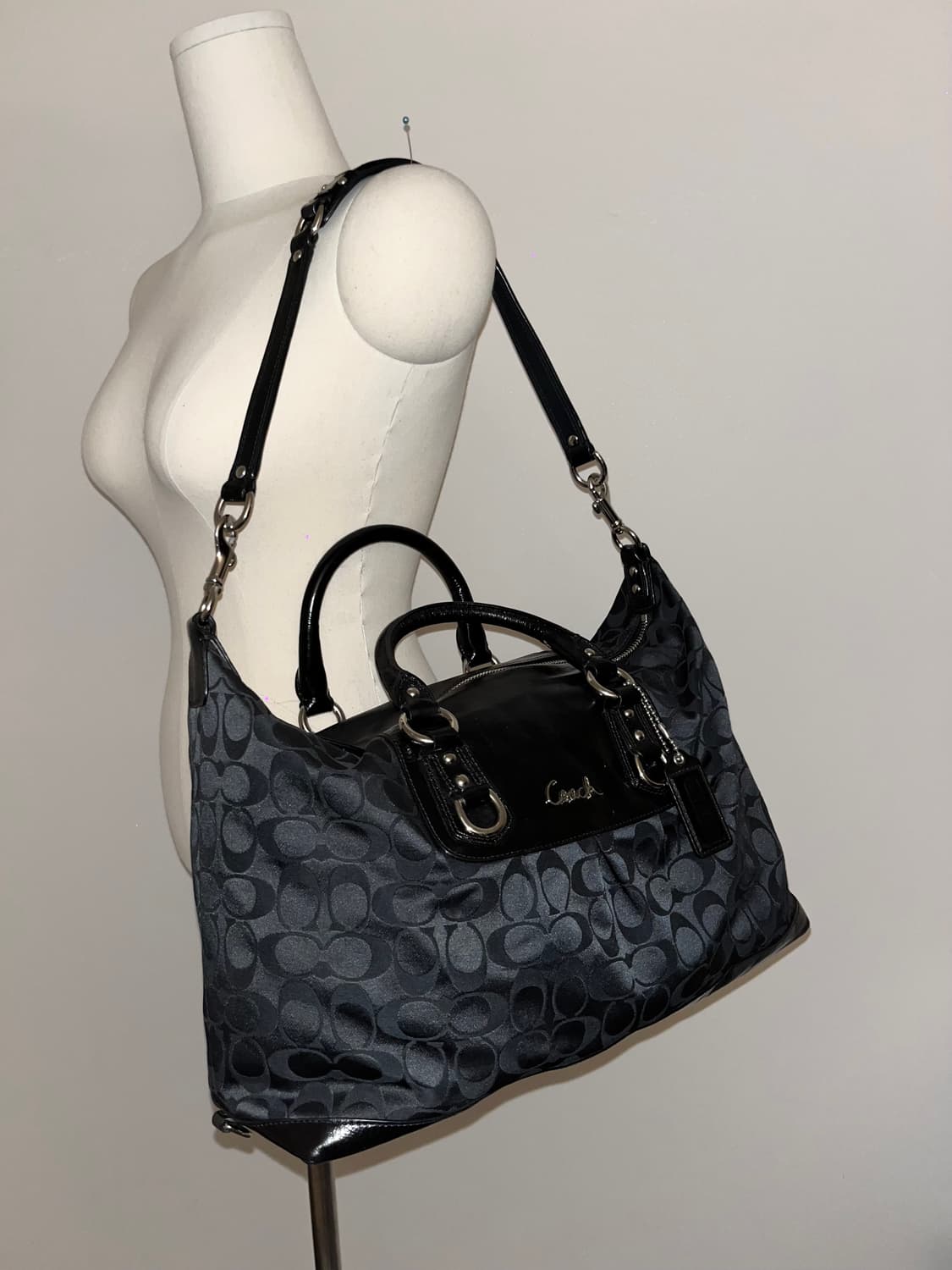 📦90s Coach All Black shoulder bag 상품이미지3