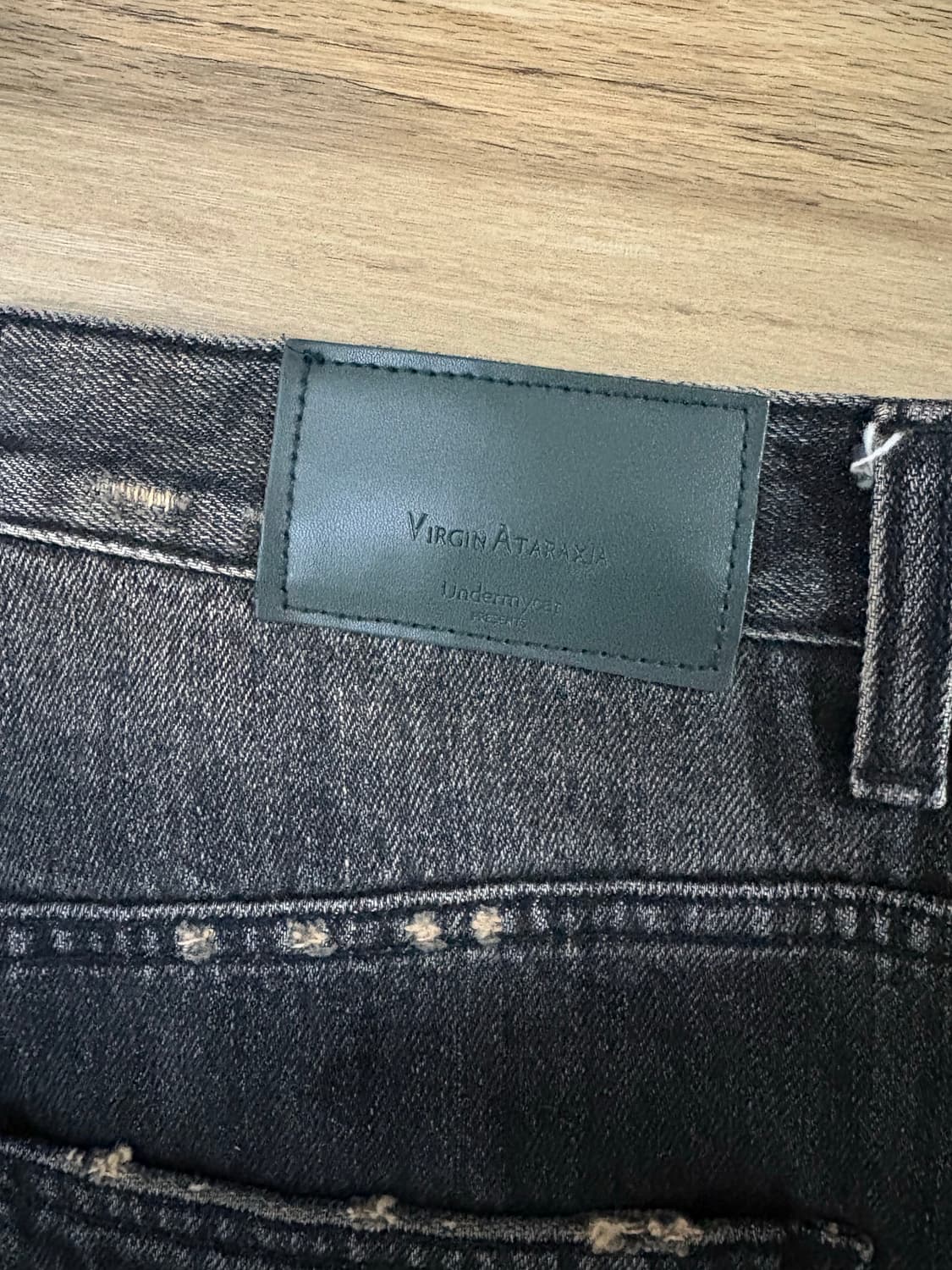 [0] 언더마이카 링클 그레이 워싱 와이드 플레어진 팝니다 상품이미지6