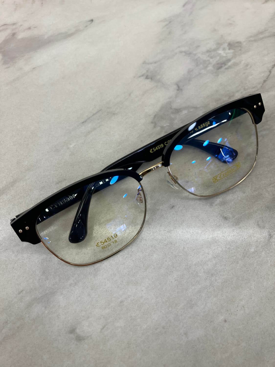 크루세이드 Crusade 빅 블랙 골드 와이드 하금테 안경 상품이미지1