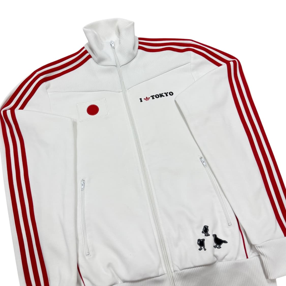 아디다스 빈티지 일본 도쿄 트랙탑 져지 자켓 화이트 레드 M 95 상품이미지2