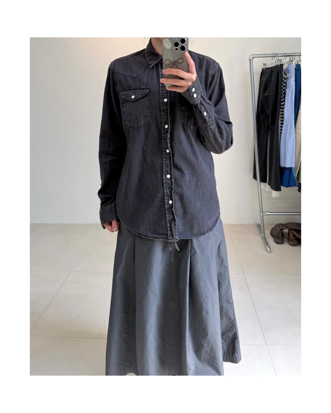 Gap 워싱 퍼플 셔츠 상품이미지3