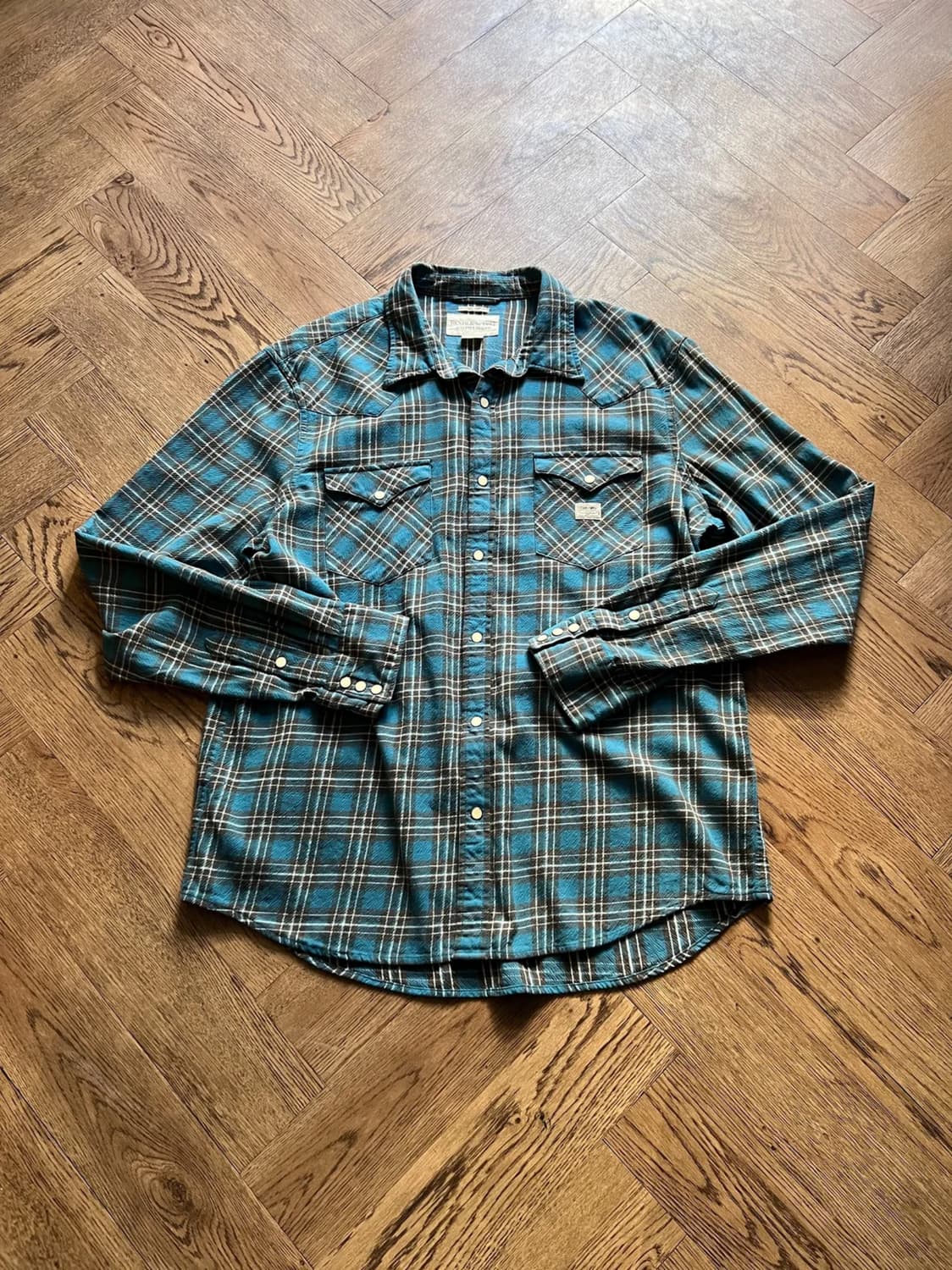 [XL]폴로 데님앤서플라이 마드라스 체크 버튼다운 웨스턴 셔츠 상품이미지1