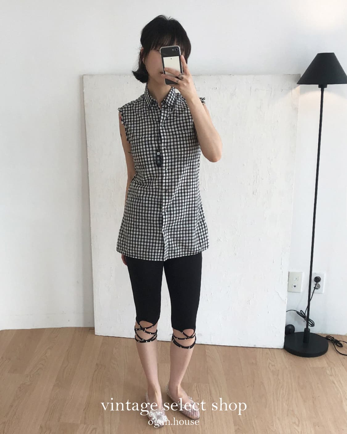 vintage pearl ribbon capri leggings 상품이미지2