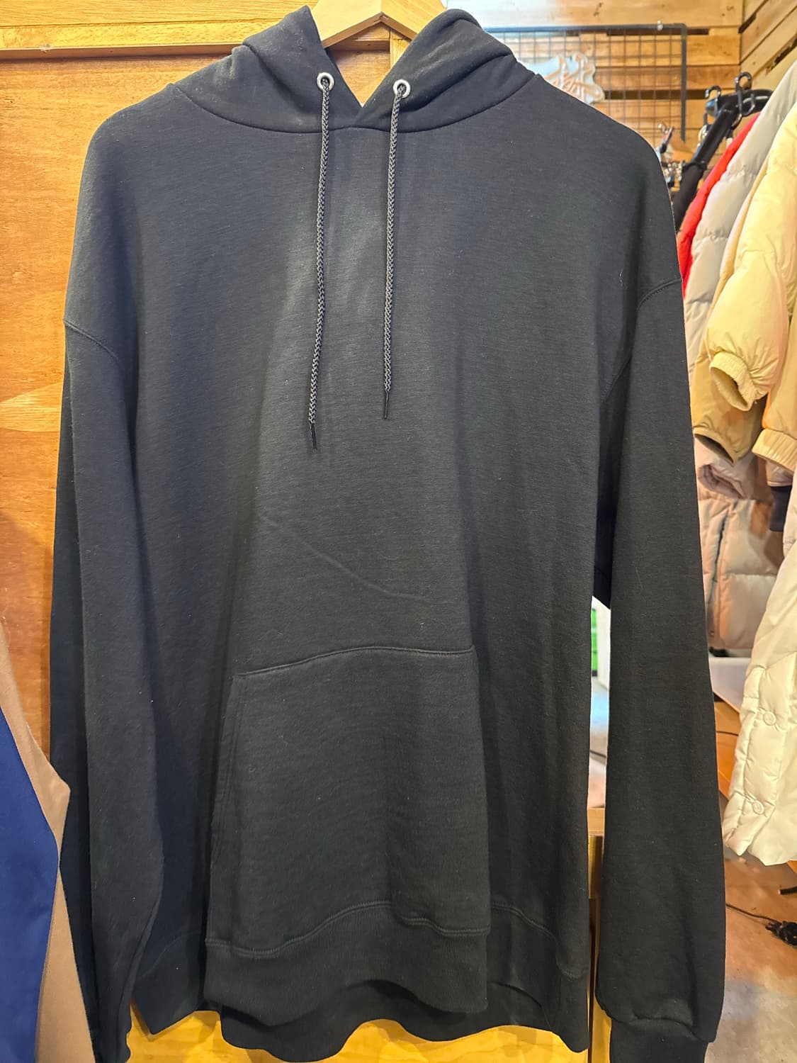 챔피온 무지 블랙 후드티 상품이미지1