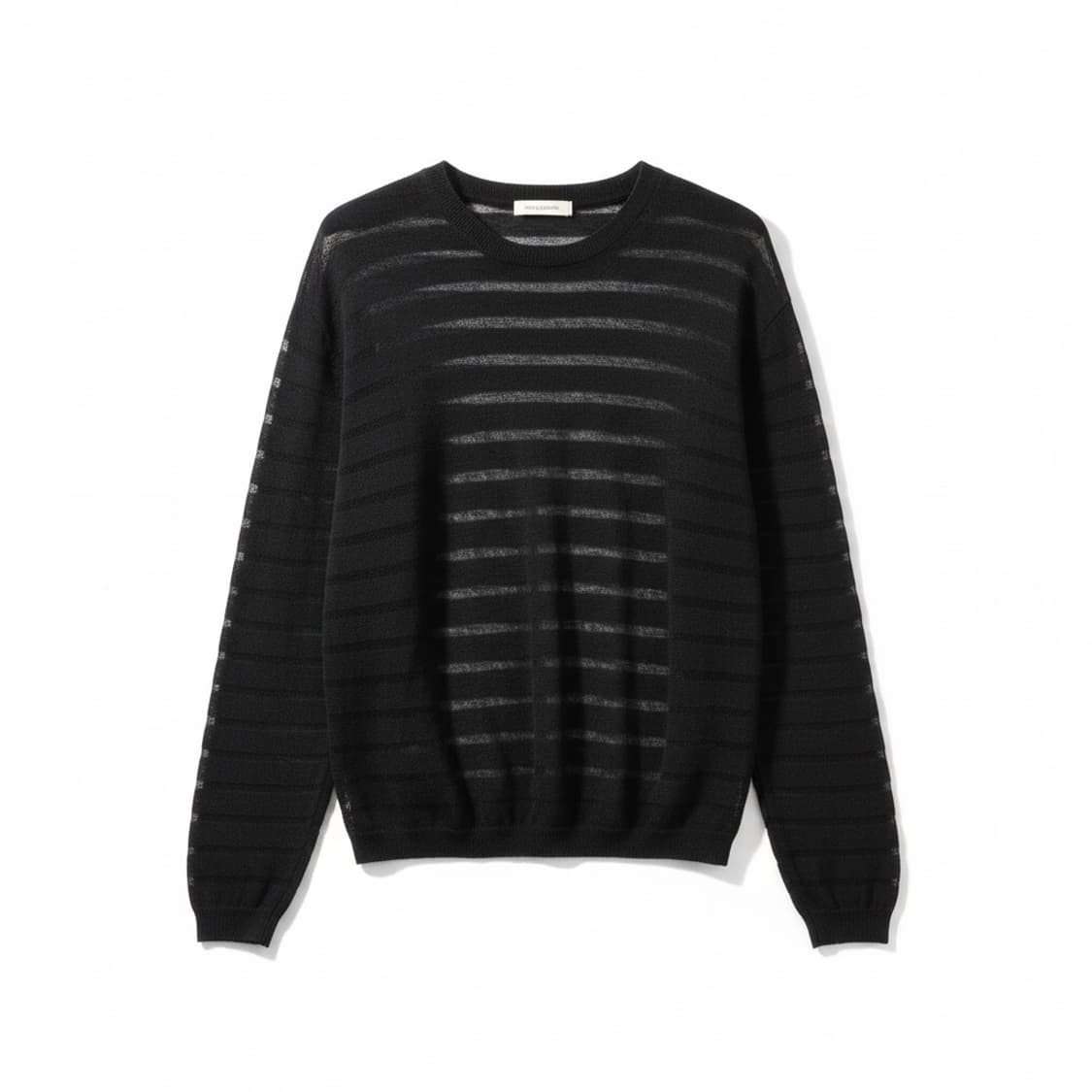 Facade Pattern 린넨 브리즈 시스루 니트 블랙 상품이미지1