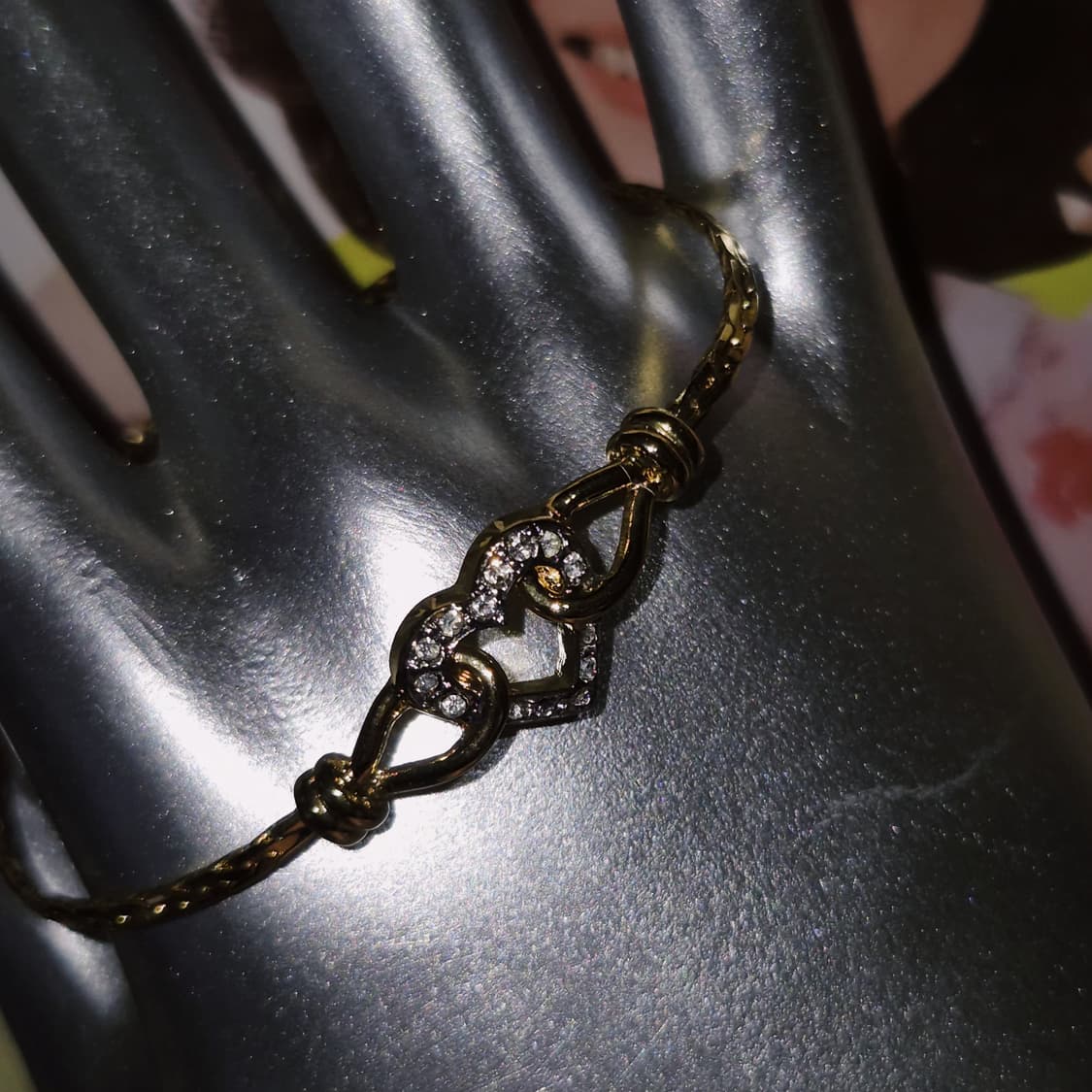 90s 꾸레쥬 하트 파베 스네이크 체인 팔찌 상품이미지8