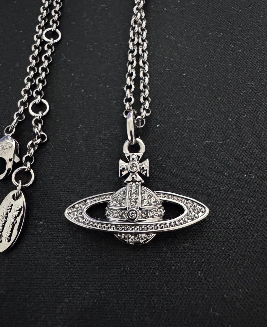 비비안 웨스트우드 미니 바스 릴리프 펜던트 실버 건 메탈 상품이미지2