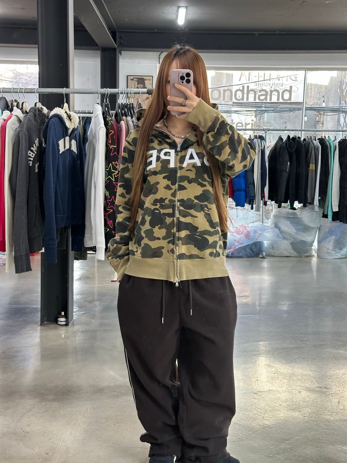 베이프 1st 카모 스펠아웃 풀 후드집업 녹계 상품이미지2