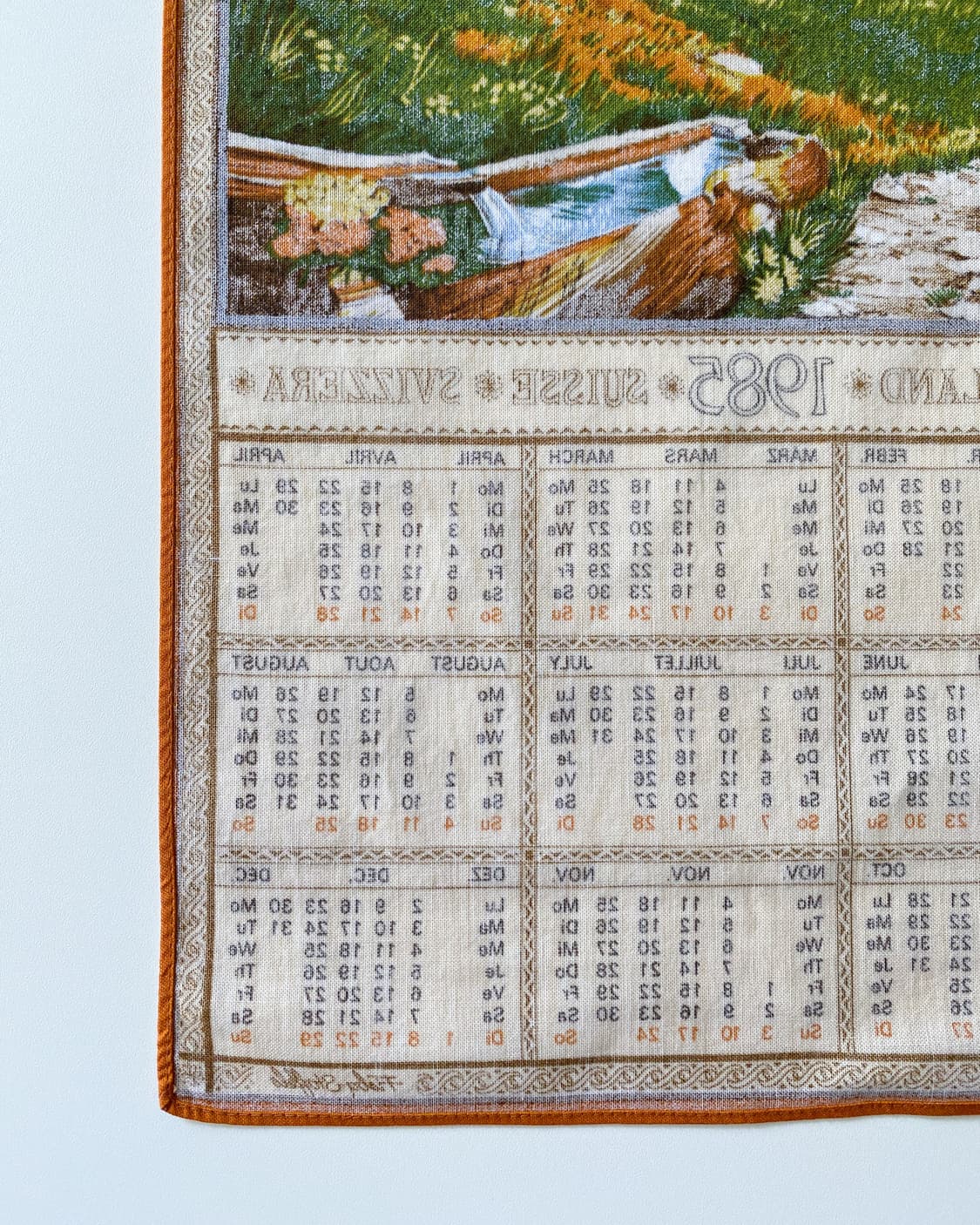 유럽 빈티지 캘린더 패브릭 (1985) 상품이미지8