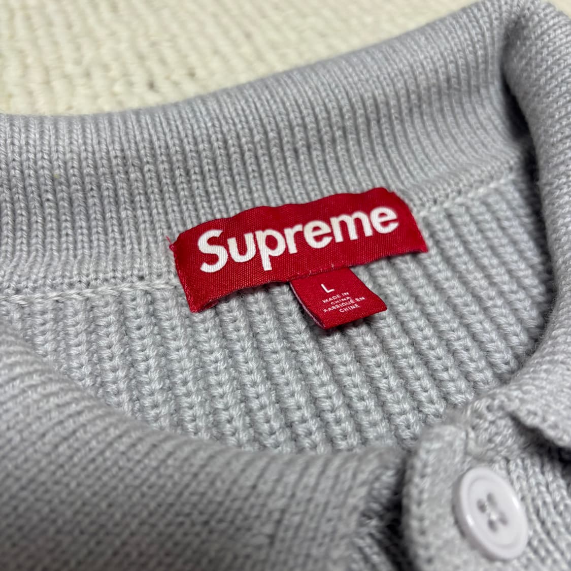 Supreme 슈프림 23fw 스몰 박스 폴로 니트 스웨터 그레이 L 상품이미지5