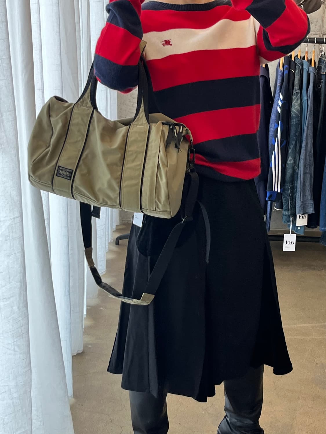 포터 코튼 크로스백 베이지 상품이미지2