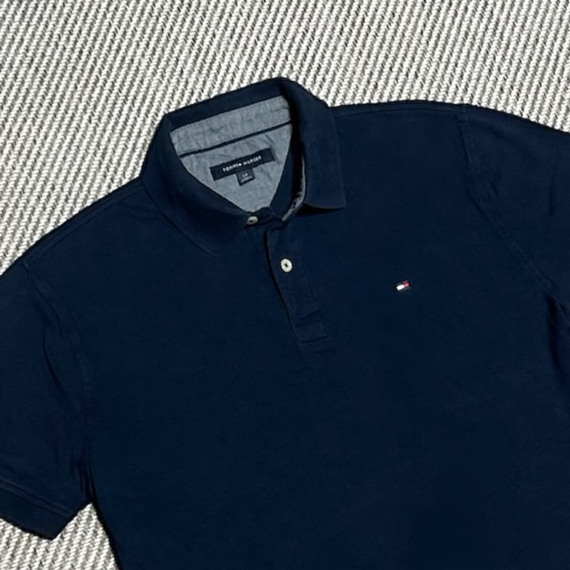 [S] Tommy 타미힐피거 네이비 코튼 반팔 카라티 상품이미지2
