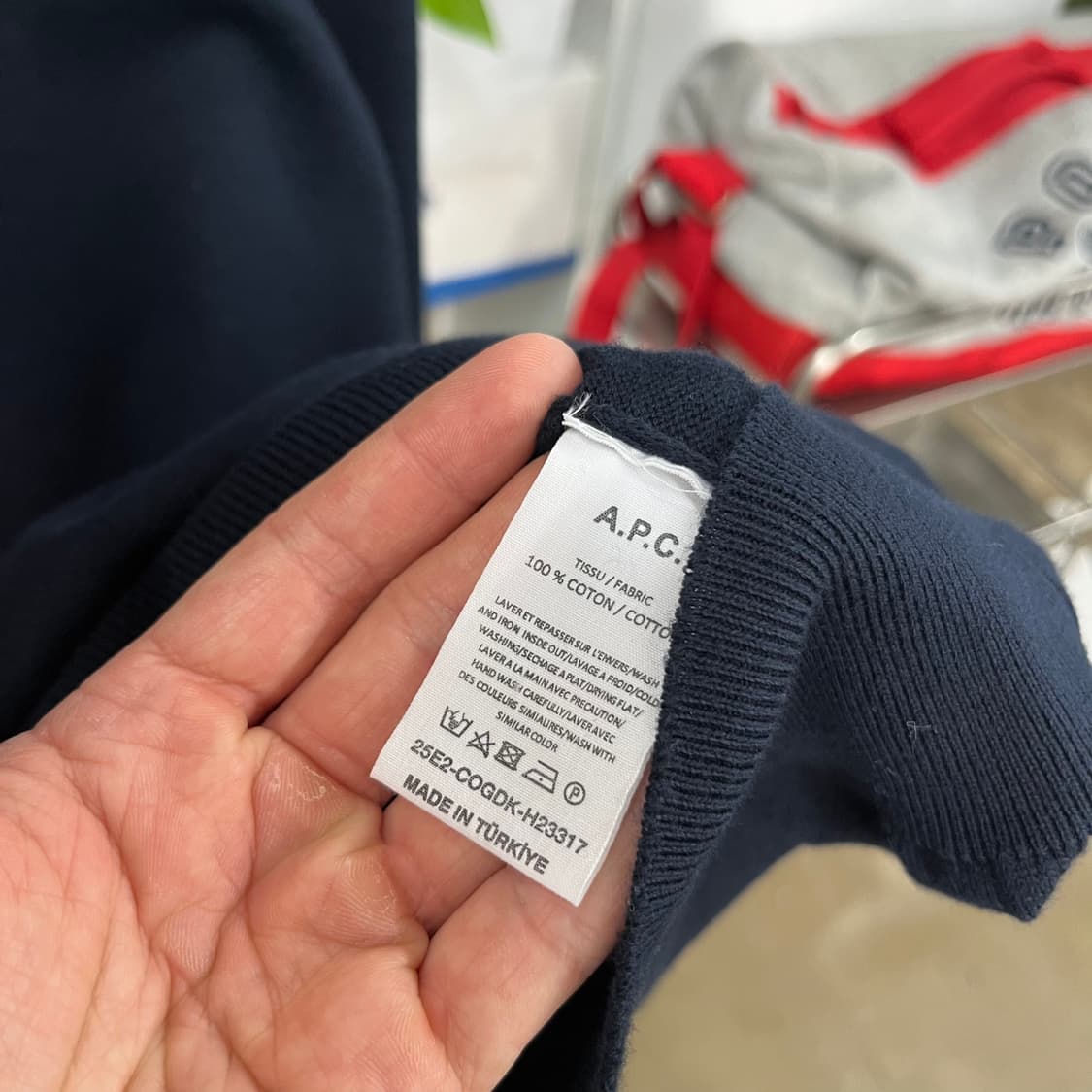 아페쎄 코튼 크루넥 니트 XL 상품이미지4