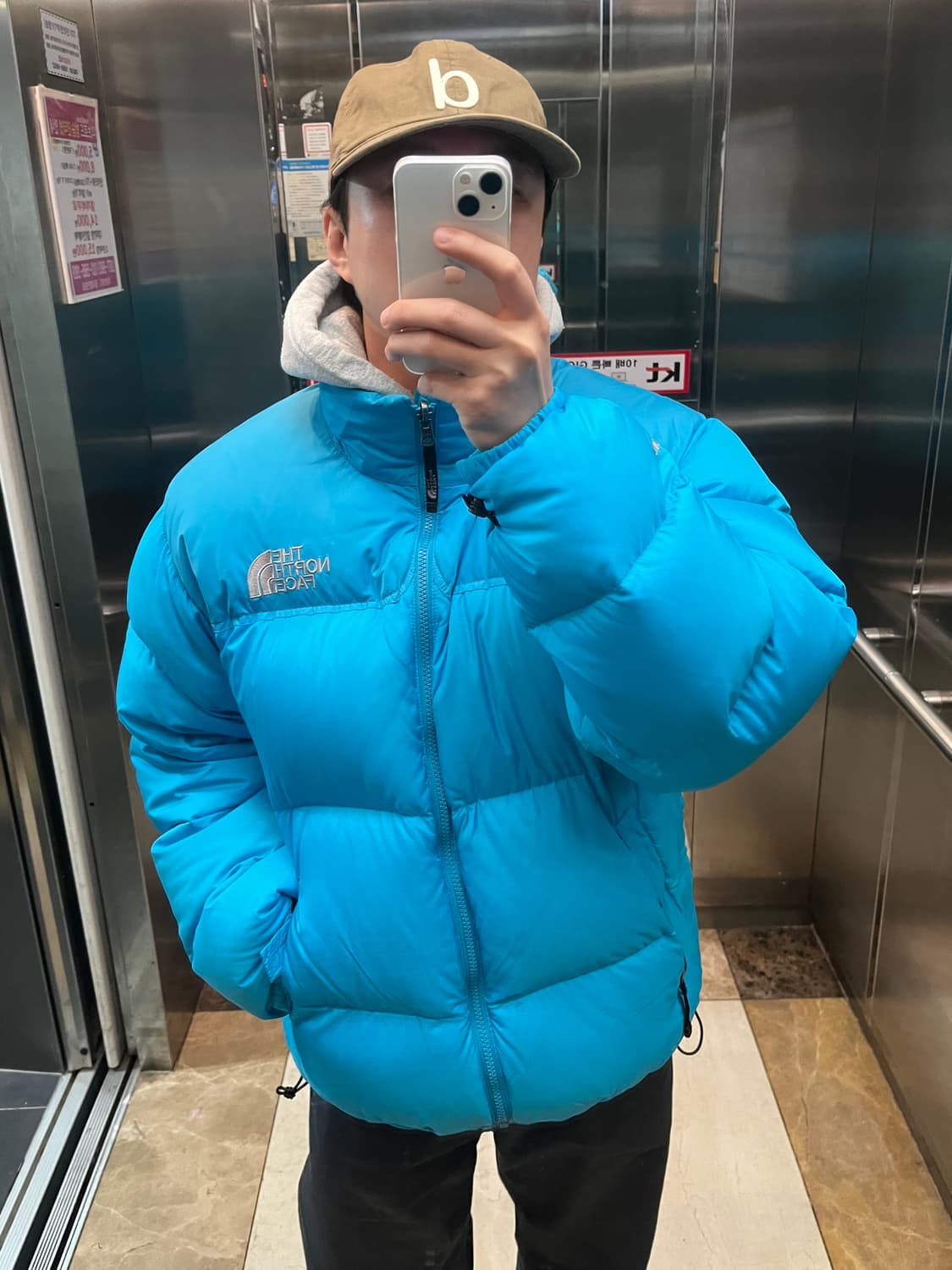 노스페이스 재팬 / 눕시 센터로고 패딩 / L / 블루 상품이미지9