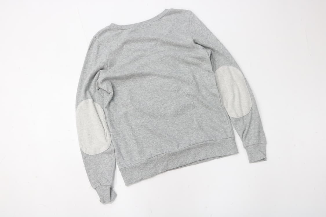 네넷(Ne-net) 빈티지 고양이 패치워크 엘보 패치 그레이 맨투맨 상품이미지6