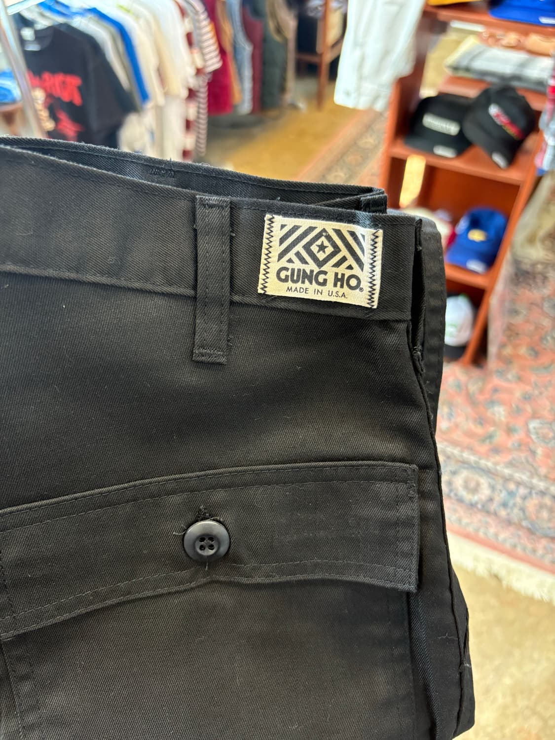 궁호 made USA 블랙 퍼티그 팬츠 상품이미지2