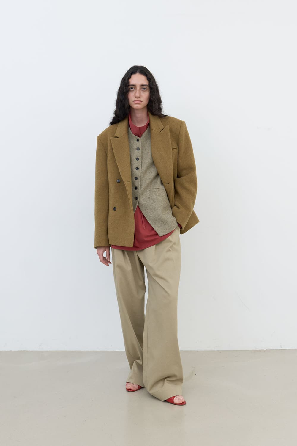 에토스 더블 버튼 자켓 (카키) 상품이미지3