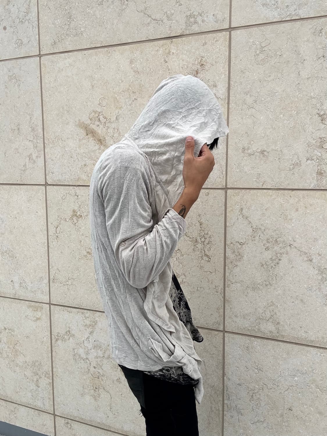 “Vintage”Draped Hoodie Cardigan 상품이미지5
