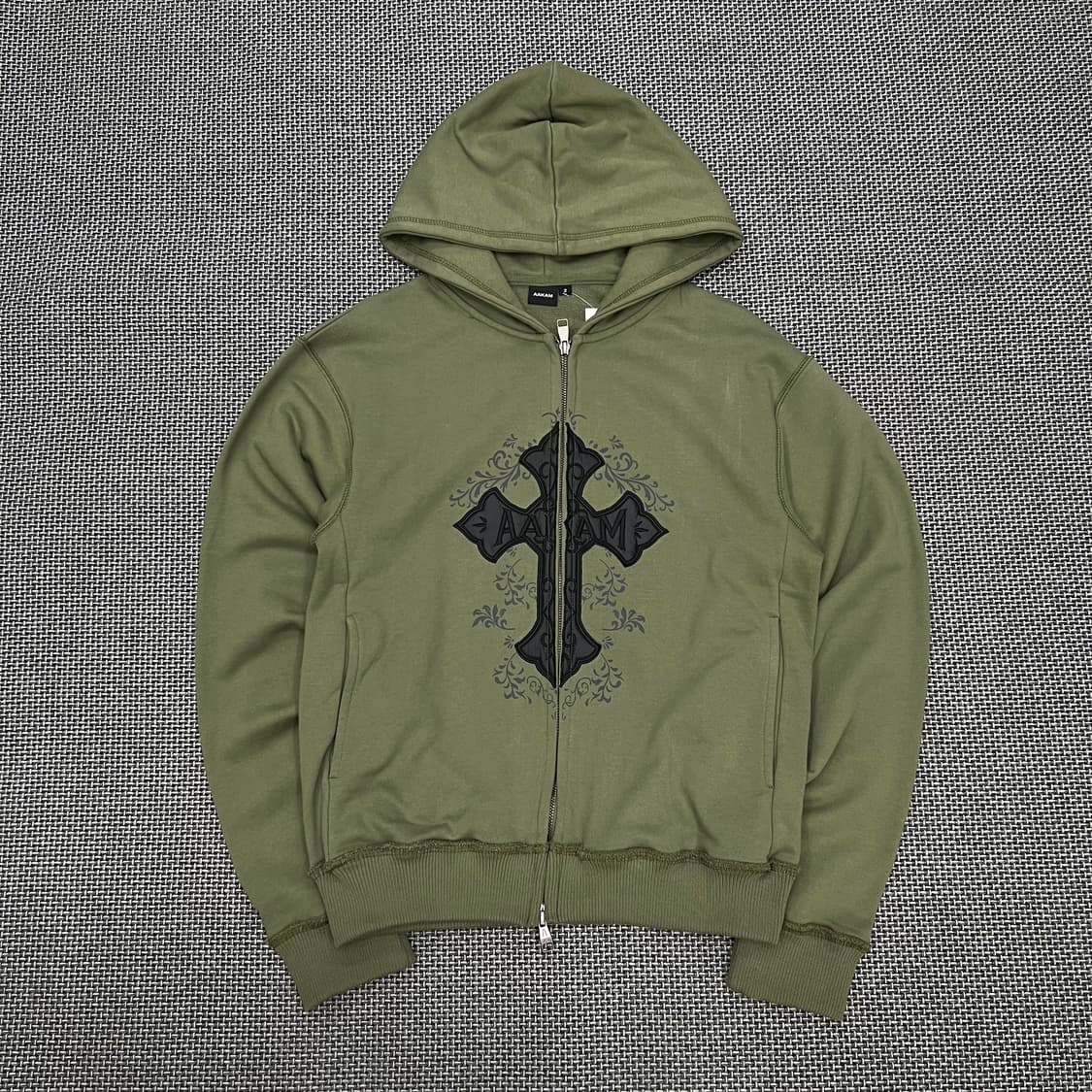 아캄 크로스 카키 후드집업 상품이미지1